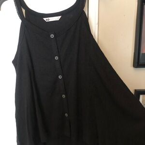 NWT Wimens/Junoirs Black Flar Tank Top . With buttons .